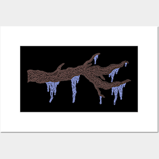 Tree branch with icicles Posters and Art